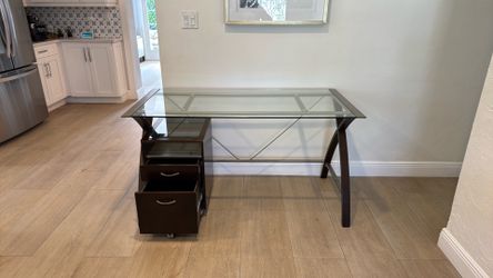 Desk with glass top