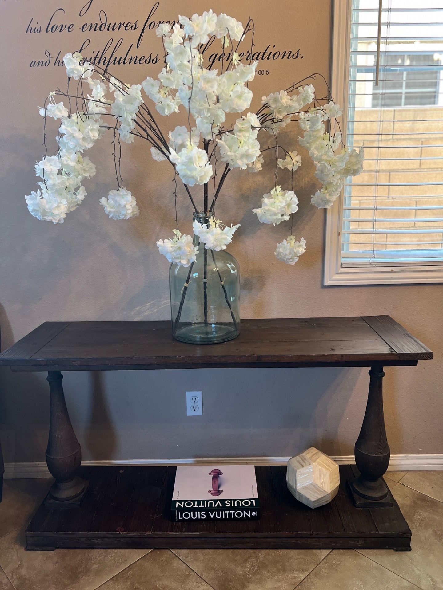 Entryway distressed Wood console table brown