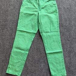 Crown & Ivy Kelly Green Mid Rise Stretch Ankle Pants Size 8R