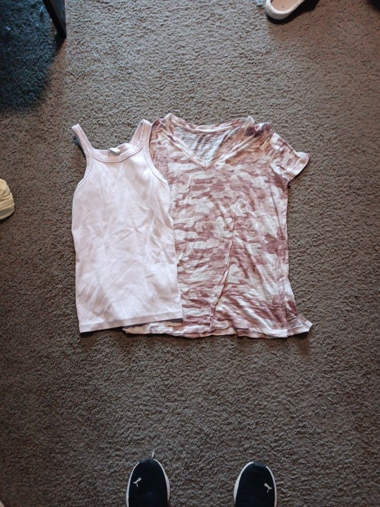 Pink Camo T Shirt With Pink Tank Top