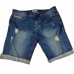 Mens Calvin Klein Distressed Blue Jean  Shorts Size 38