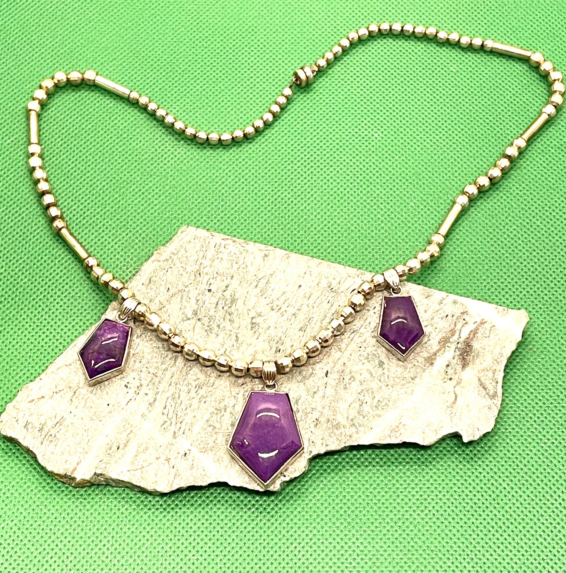 New Charoite Sterling Necklace 