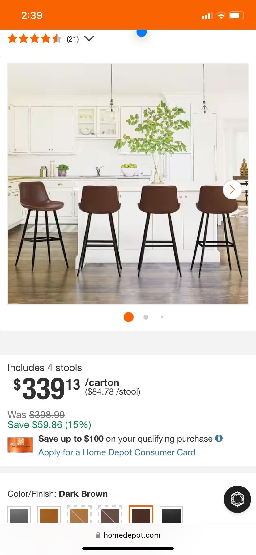 Brand New 4 Bar Stools For $140