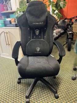Dowinx Gaming Chair with Heated Massage Lumbar Support,Big and Tall Fabric Gaming Chairs for Adults with Footrest, Ergonomic Computer Game Chair