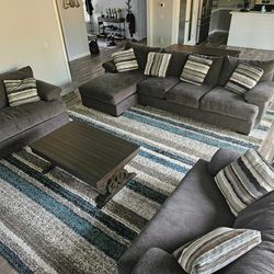 Couch With Chase And Two Love Seats, Pillows  Included