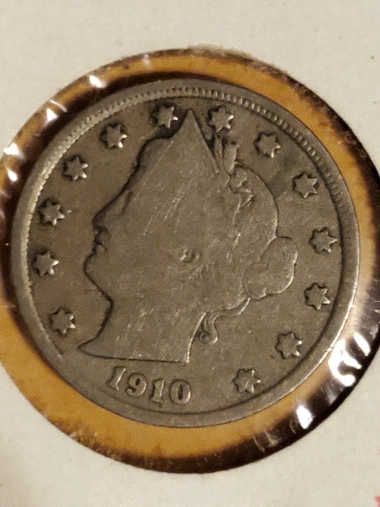 1910 Lady Liberty Head "V" Nickel Coin