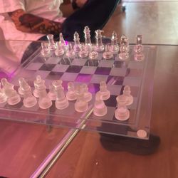 Glass Chess Set Like NEW 