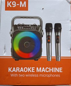 K9-M Portable Bluetooth Karaoke Machine with Bluetooth Speaker & 2 Microphones
