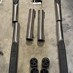 LA Zona Auto Parts Extended Cab Chrome nerf bar estribos cromados para cabina y media Silverado Sierra Ram Tahoe Yukon  