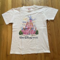 Vintage 1997 WALT DISNEY WORLD CASTLE THAT WAS THEN THIS IS NOW! T-Shirt M USA