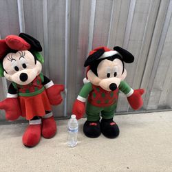 Mickey And Minnie Christmas Dolls