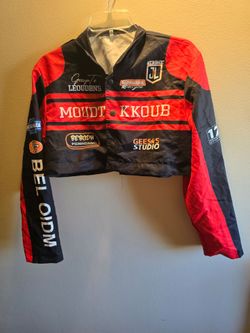 Y2K Bikercore Racer Costume 2-Piece Set - Cropped Jacket & Mini Skirt - Large