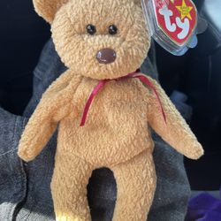 new vintage beanie baby bear Curly 1996