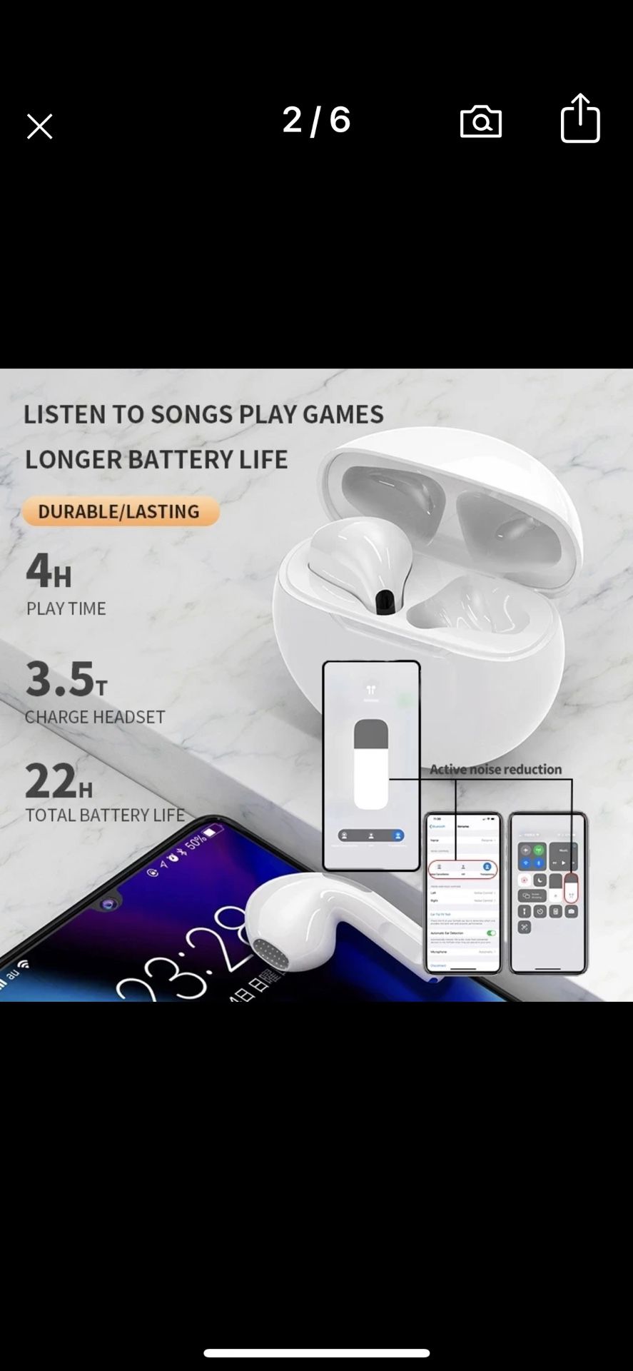  Air Pro 6 TWS Wireless Bluetooth Earphones Mini Pods Earbuds Earpod Headset For Xiaomi Android Apple iPhone Headphones