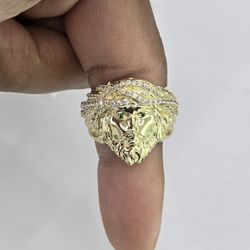 10kt Real Gold Jesus Face Ring