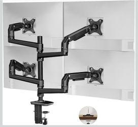 Ergounion Quad Monitor Mount Stand Up to 40” 25lbs Adjustable Aluminum Black