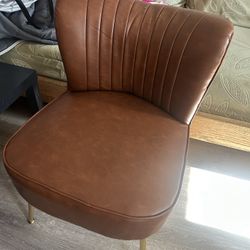 2 Brown Vinyl Chairs