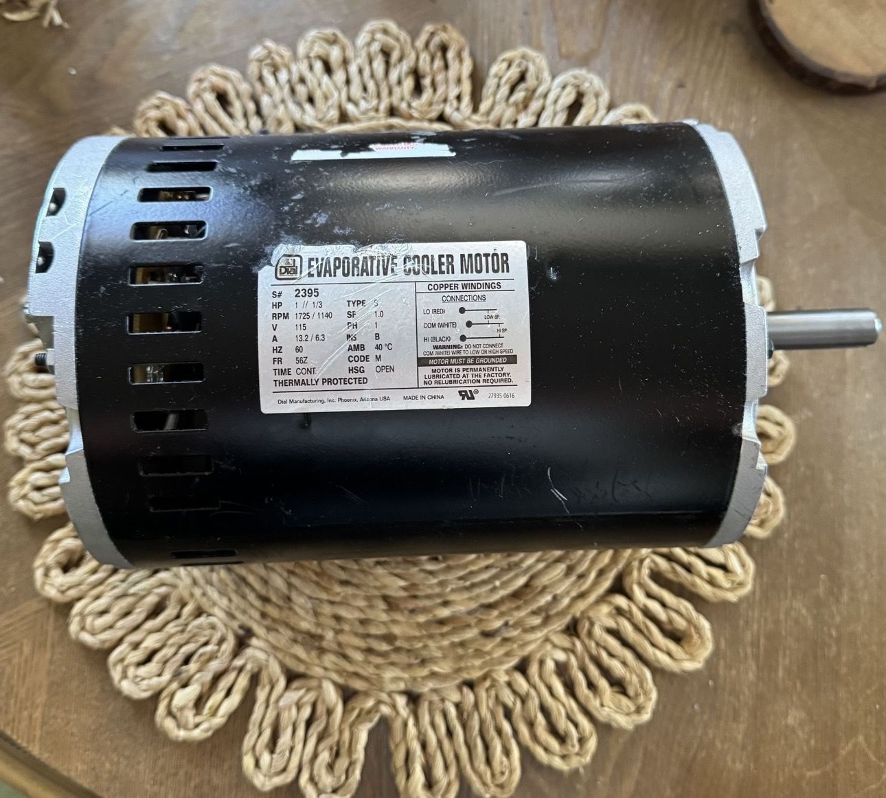 Dial Steel Evaporative Cooler Motor 1 HP