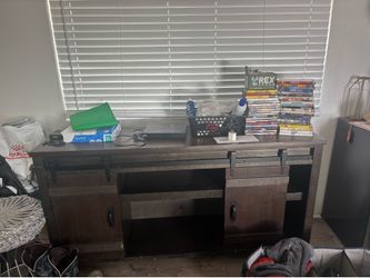 Wooden tv shelf