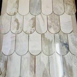 Edessa Scallop 12 x 13 in. Polished Marble Mosaic Tile