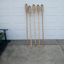 Five Tiki Torches For One Low Price 