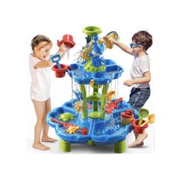 Kids Flower Water Table for Toddlers for 3 4 5 6 7 8 Years Old, Outdoor Water Sand Table for Boys Girls, Sensory Toys for Toddlers Age 3-8, Activity S