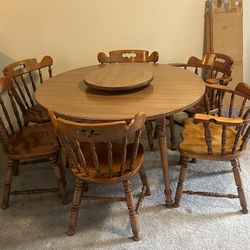 Tell City Antique Wooden Table Set