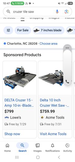 Delta Cruzer Wet Saw - Tile Cutter