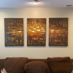 3 Piece Hand Painted Canvas Art