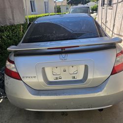 Honda Civic Trunk  With SI Spoiler Wing For2006 2011 Civic Coupe 2 Doors Silver Color in Great Condition