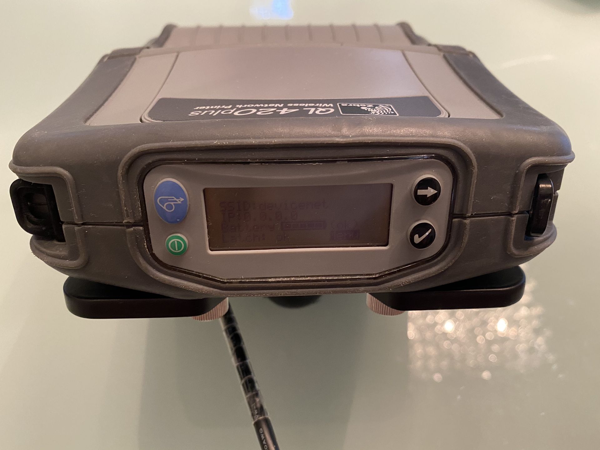 Zebra QL420+ Q4D LUGA0000 00 Mobile Thermal Printer,Transfer pack & Power Supply.