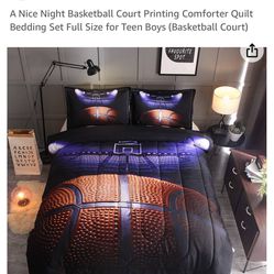 Night basketball Quilt And Pillow Cases
