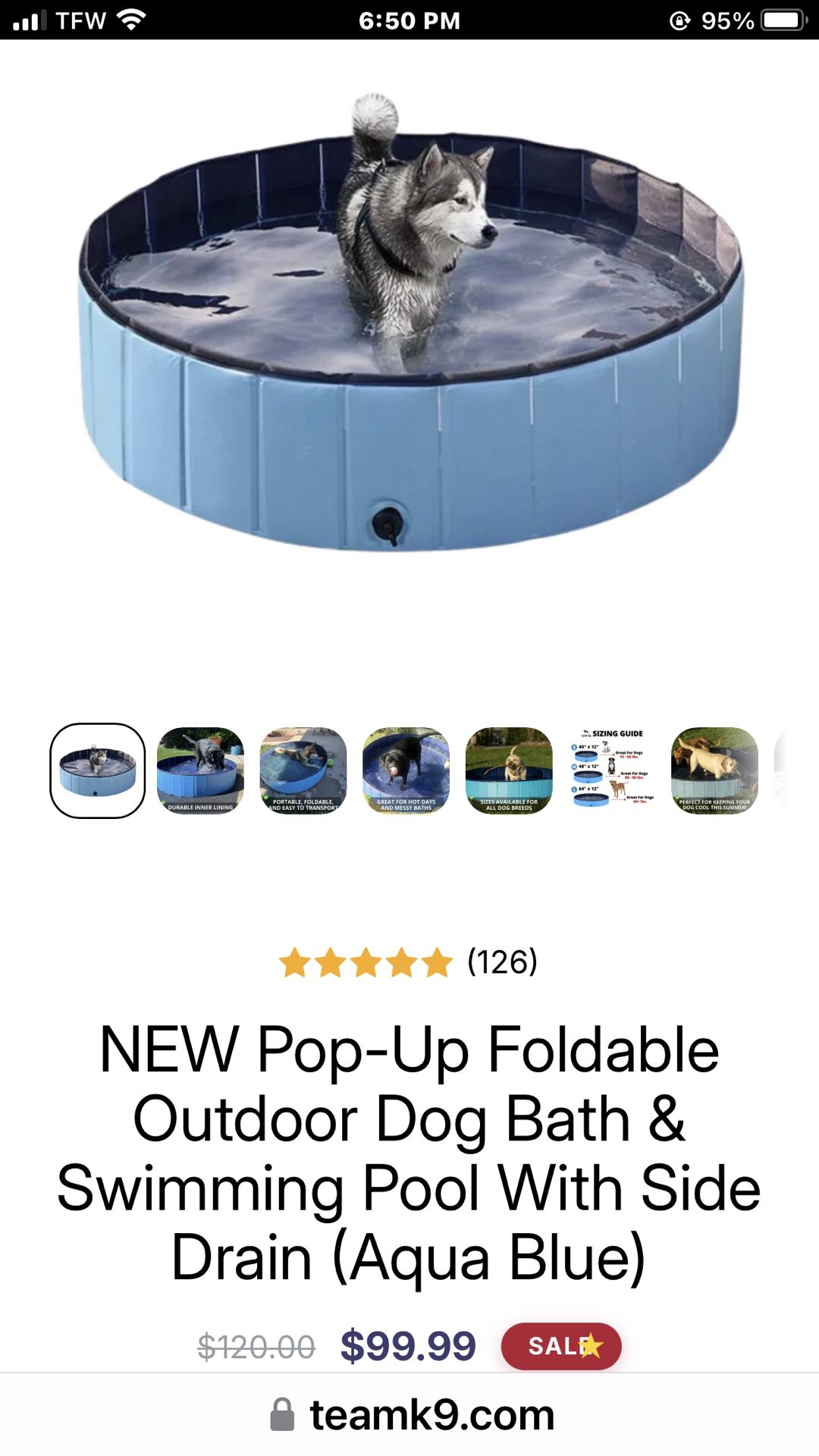 XL Doggie Swimming Pool-Blue-NEW