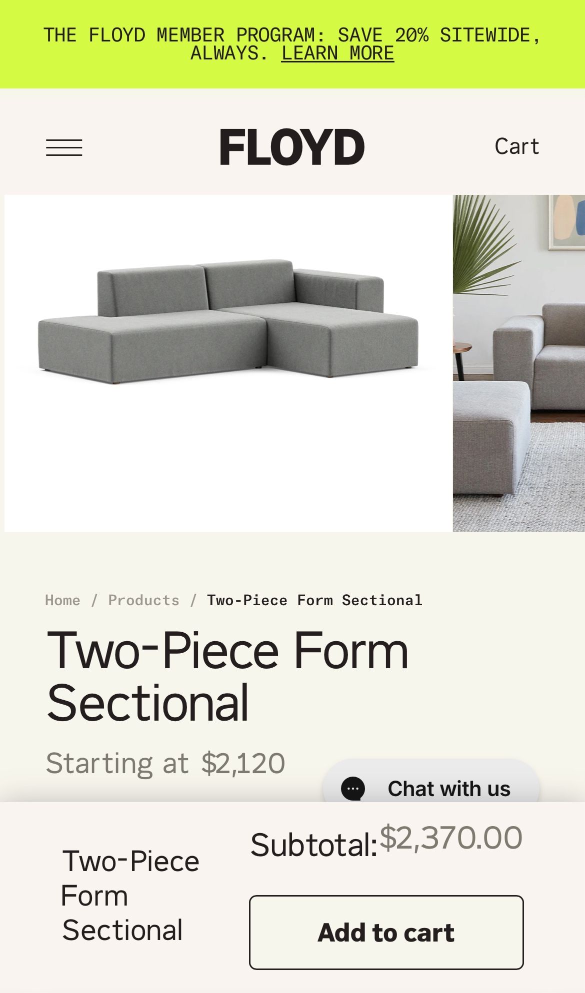 MOVING SALE - FLOYD SECTIONAL