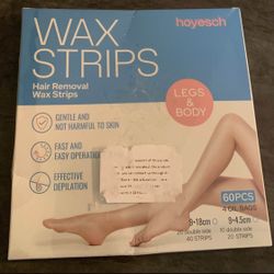 Hoyesch Wax Strips - 60 Pcs Hair Removal for Legs & Body with 4 Oil Bags