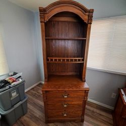 Dixie Furniture Bookcase Dresser w/ Three Drawer Chest and Hutch
