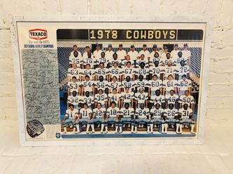 VINTAGE RARE DALLAS COWBOYS 1978 TEAM POSTER TEXACO SUPER BOWL XII CHAMPIONS .  Make an Offer.