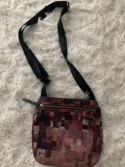 TUMI Leather-Trimmed Nylon Messenger Bag