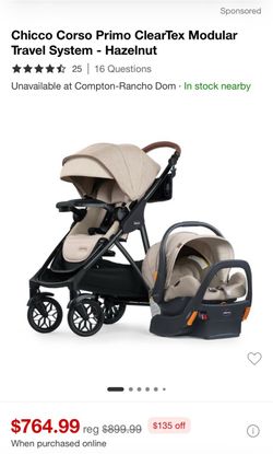 Chicco Corso Primo ClearTex Modular Travel System - Hazelnut