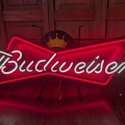 Budweiser Bowtie Neon Light Beer Sign