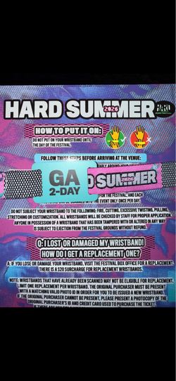 2 Day GA hard summer band