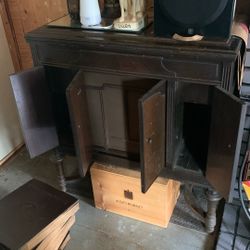 Vintage Victor Records Player Cabinet 