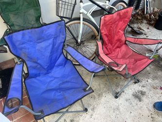 Folding Camp Chairs with Cup Holders – Set of 2