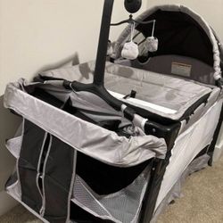 Black Playpen bassinet Changing Table