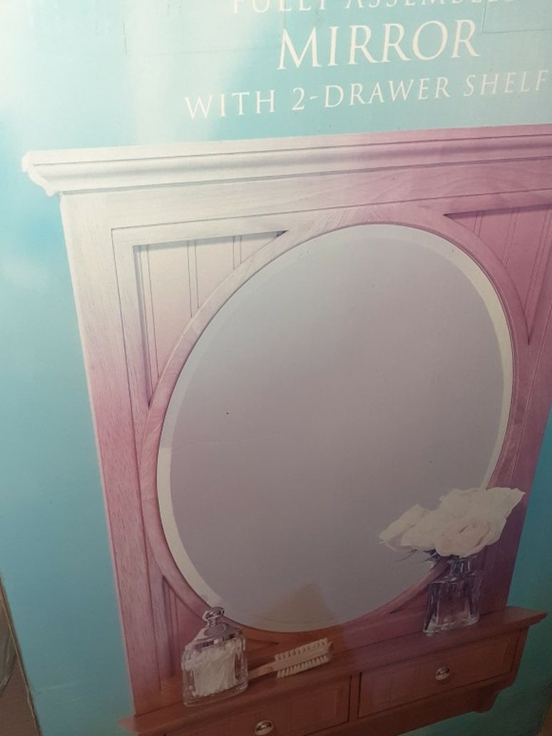 2 Drawer Mirror Shelf