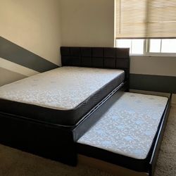 Full Over Twin Size Bed Frame With Mattresses 