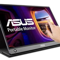 ASUS ZenScreen MB16AMT 15.6” Full HD Portable Monitor Touch Screen IPS Non-glare Built-in Battery and Speakers Eye Care USB Type-C Micro HDMI w/ Folda