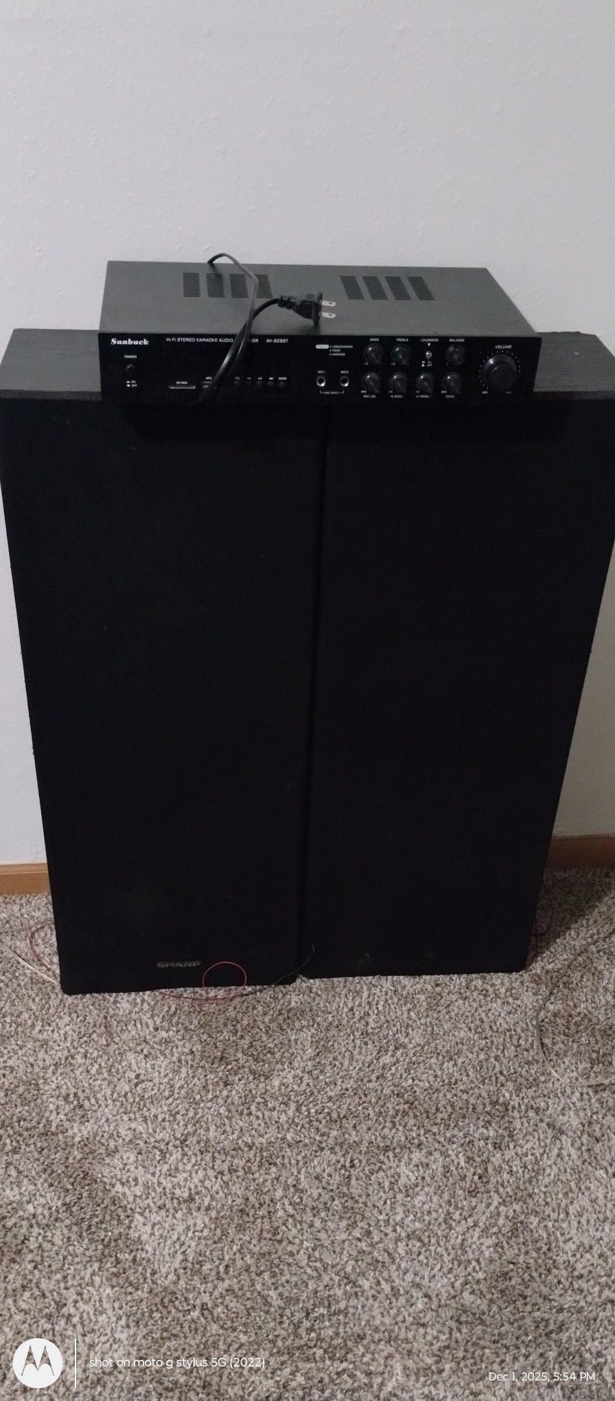 Radio And Two Speakers