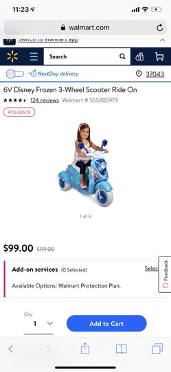 Frozen ride on 3 wheel scooter