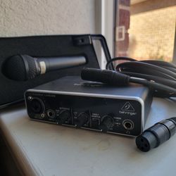 Behringer U-Phoria UMC22 Audio Interface, MIDI Cable And Microphone 